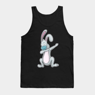 Dabbing Bunny with face mask happy easter 2021 Tank Top